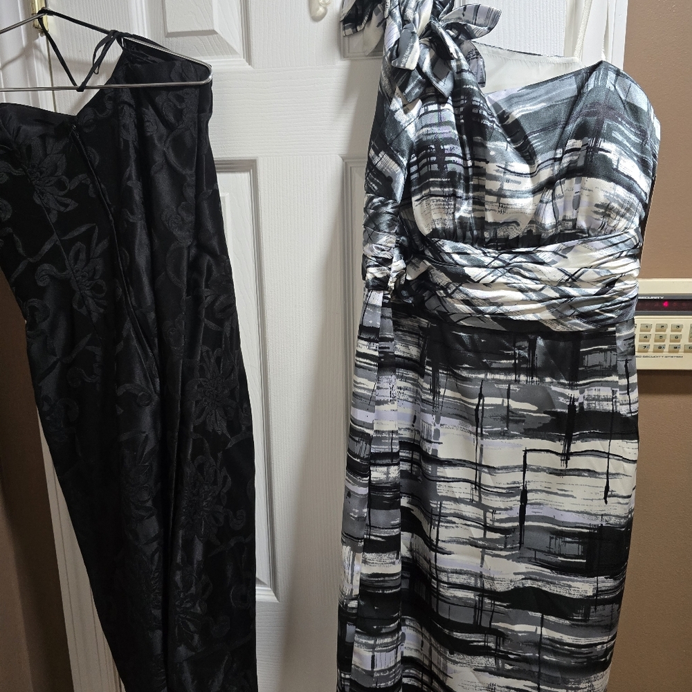 Nwt Elegant Black and White Patterned Dress Size 16